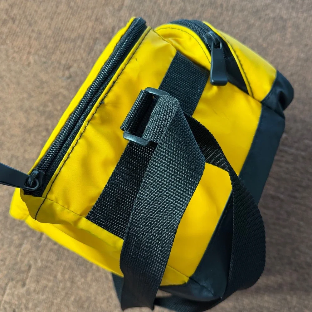 A+ Arctic Zone Insulated Lunch Bag Yellow Black Dual Compartment Shoulder Strap